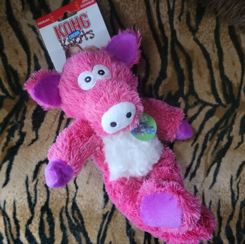 KONG Dog Cross Knots Pig Pink w Rope Sz Med Large New Each